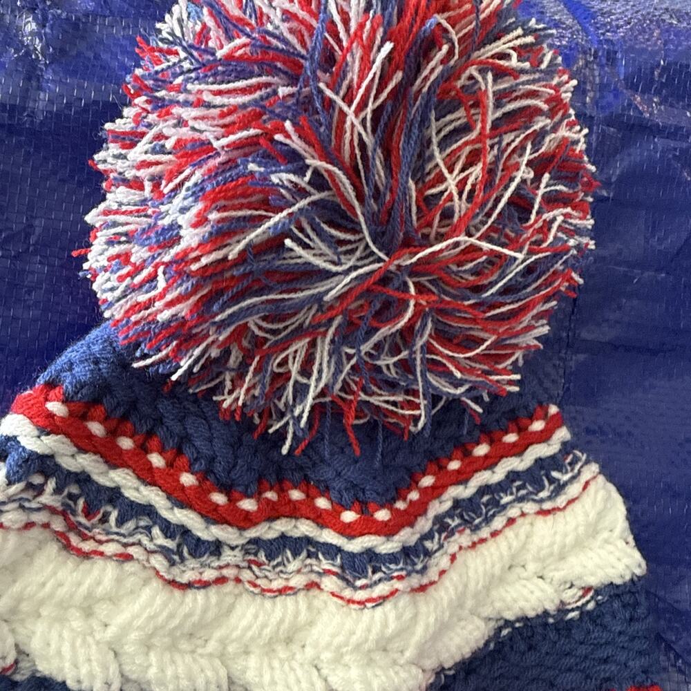 Mavericks Beanie Pom Pom Hat Red White Blue OS - Picture 3 of 8